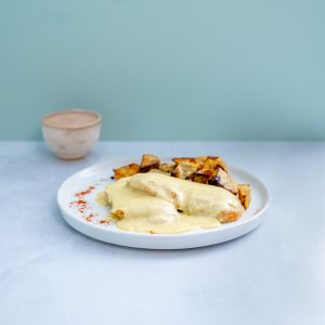 Pollo a la mostaza con calabaza al horno