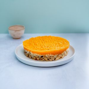 Pastel de pollo y calabaza con sorpresa de queso