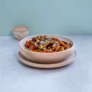 Wok de verduras con arroz