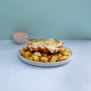 Tortilla de acelga a la napolitana con papas en cubo